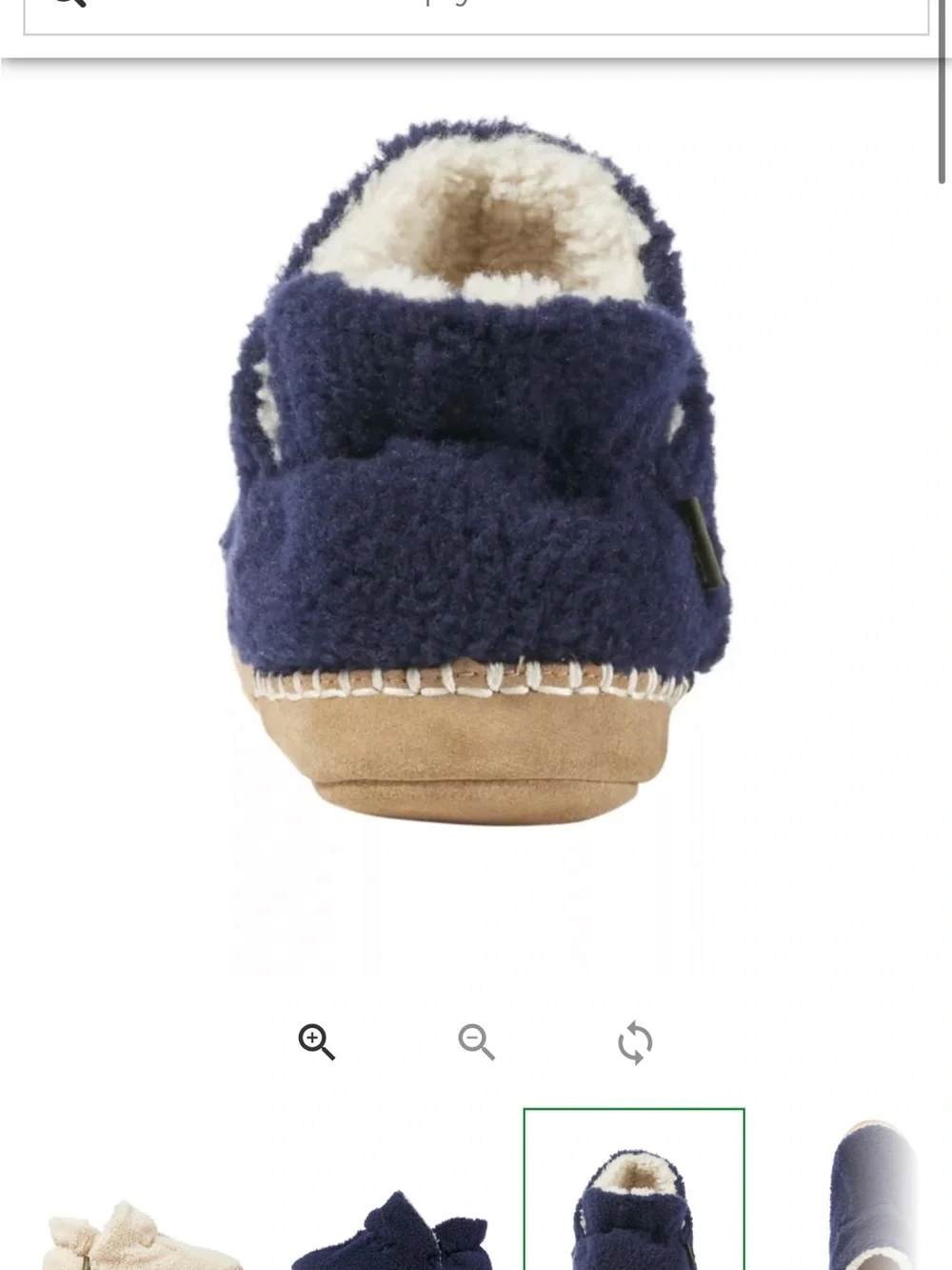 L.L. Bean Navy Plush Kids' Cozy Slipper Booties